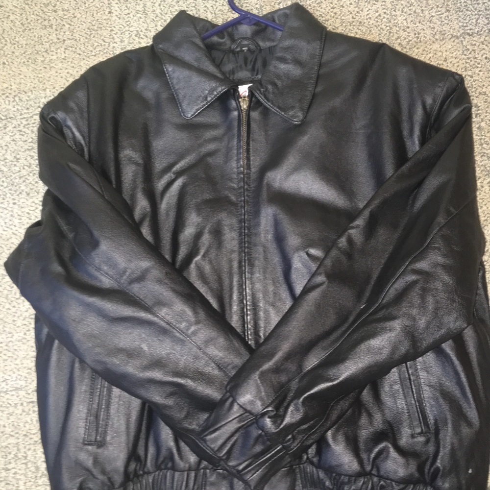 Black leather jacket